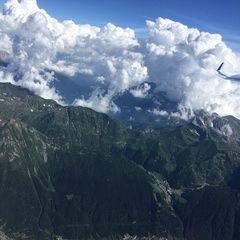 Flugwegposition um 14:45:12: Aufgenommen in der Nähe von 24020 Valbondione BG, Italien in 3829 Meter